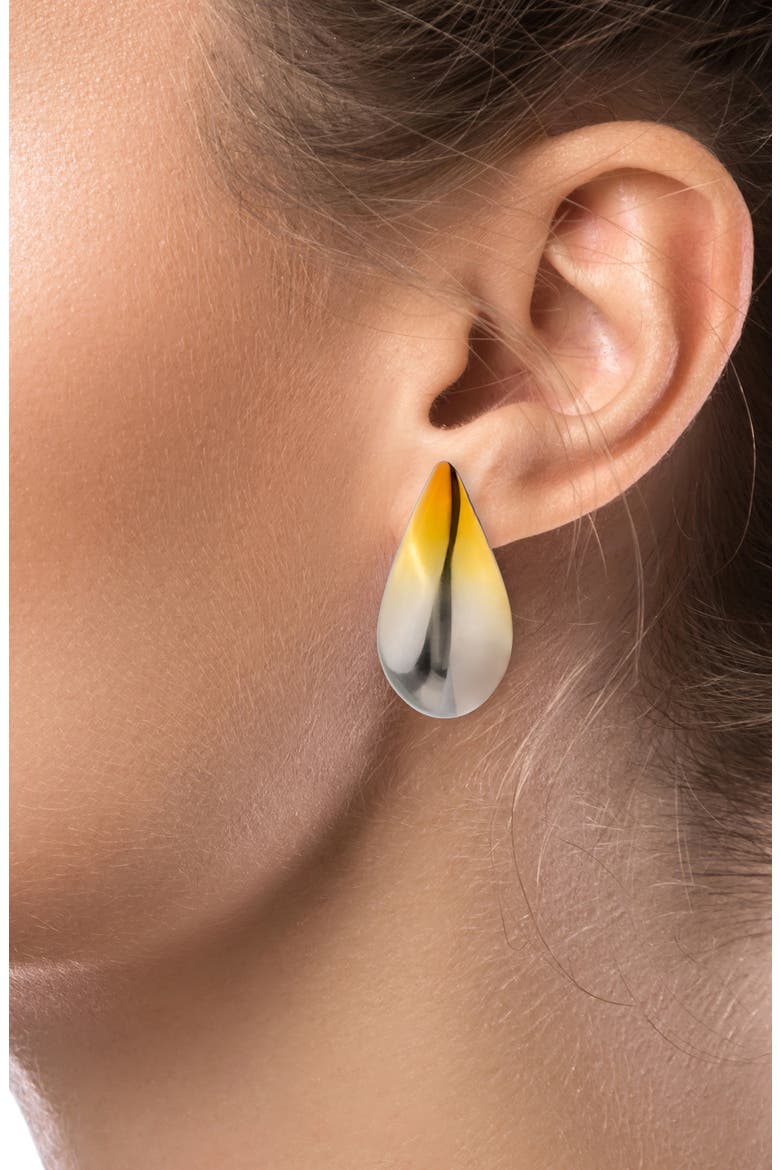 Gradient Pear Stud Earrings (Nordstrom Exclusive), Alternate, color, SILVER