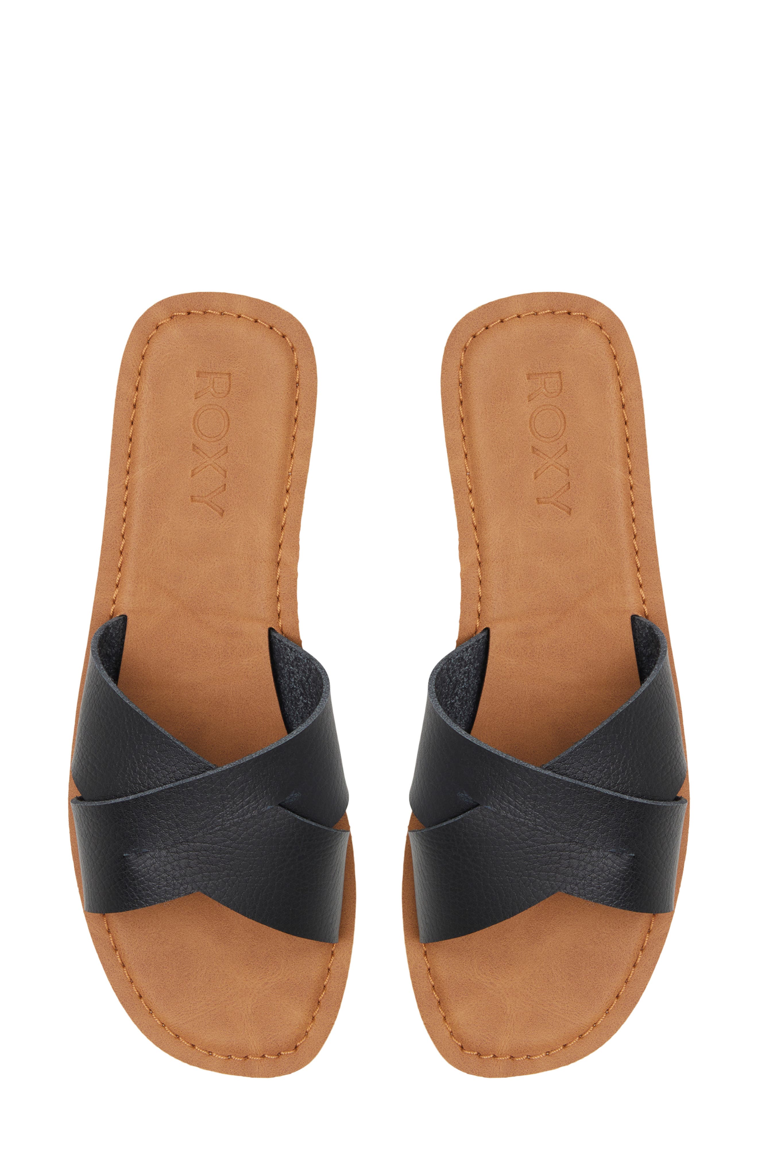 Roxy Andreya Slide Sandal, Alternate, color, Black