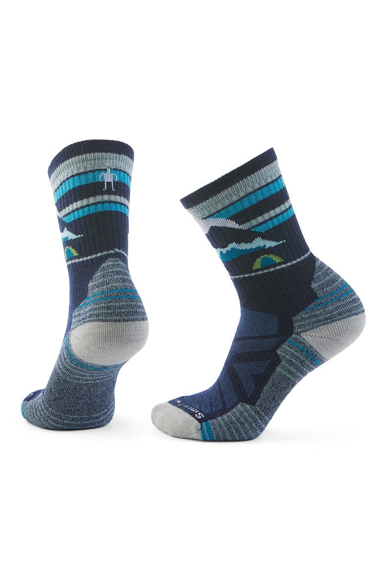 Hike Light Cushion Crew Socks, Main, color, DEEP NAVY