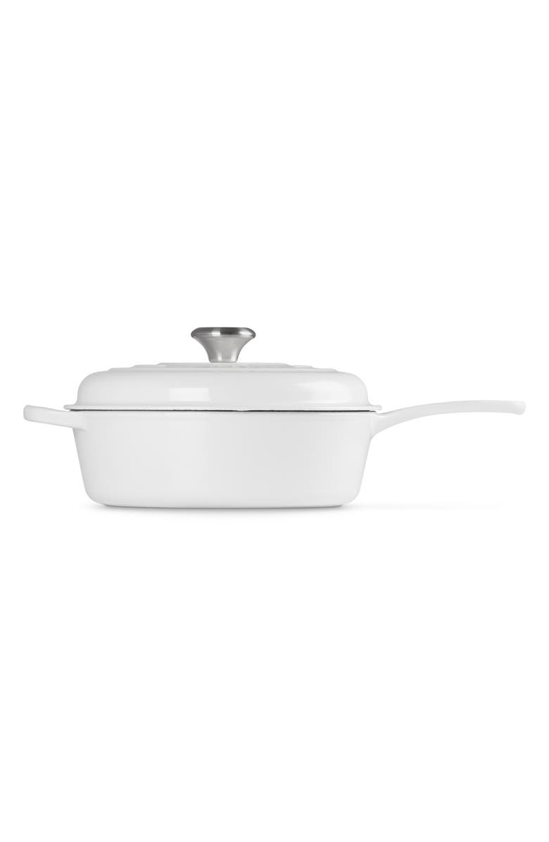 Le Creuset Signature Enamel Cast Iron Cassadou, Main, color, White