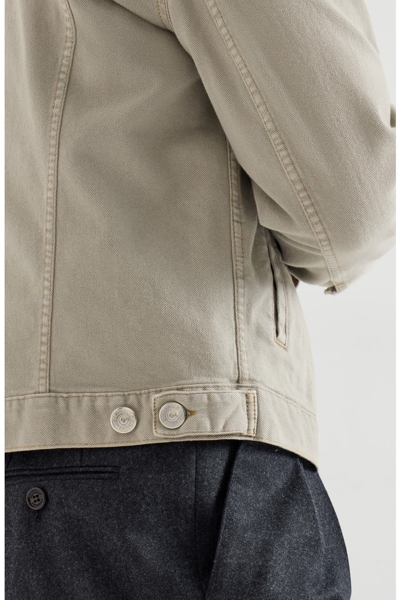 Garment-dyed four-pocket jacket in comfort cotton lightweight denim, Alternate, color, Khaki
