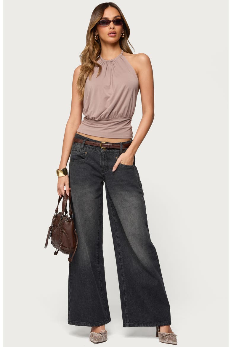 Donya Backless Halter Top, Alternate, color, TAUPE