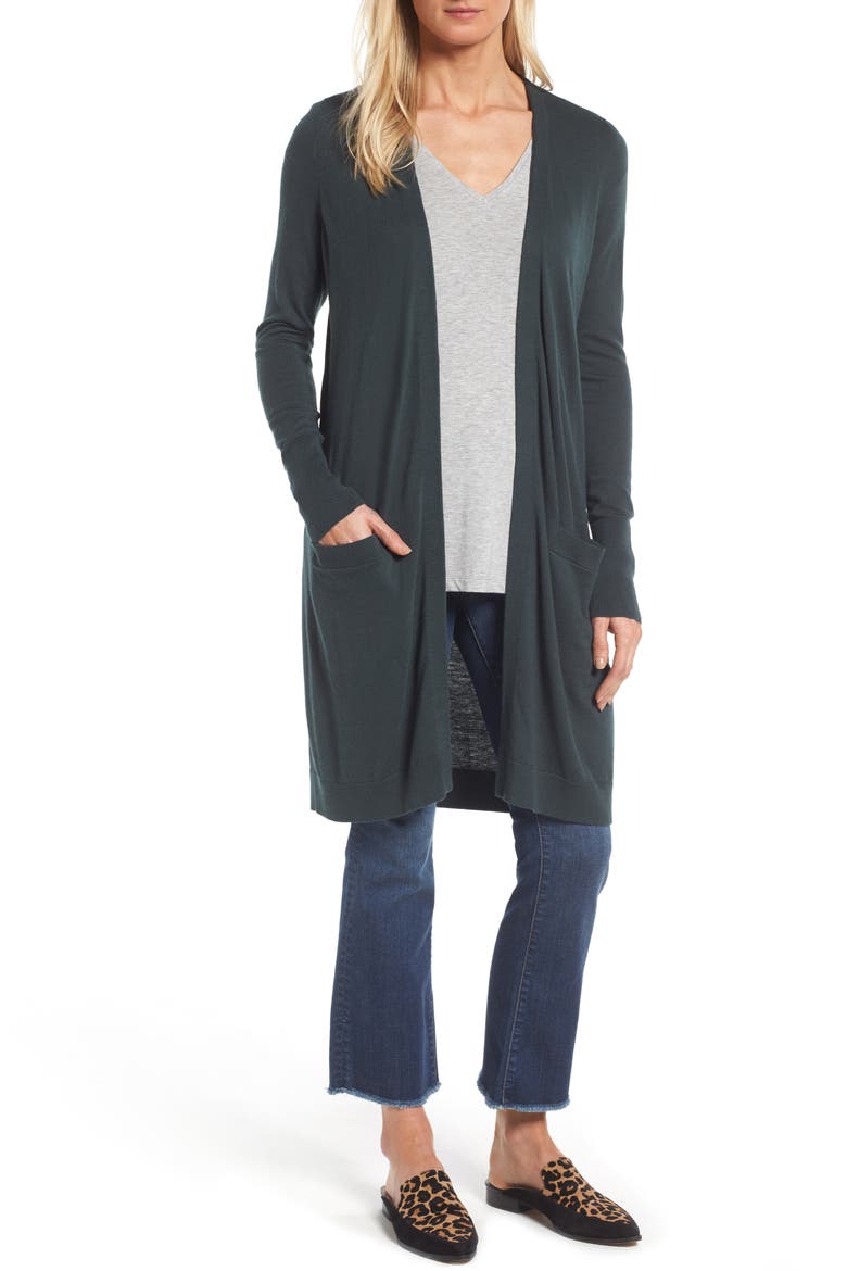 LONG CLOSURELESS CARDIGAN, Main, color, GREEN GABLES