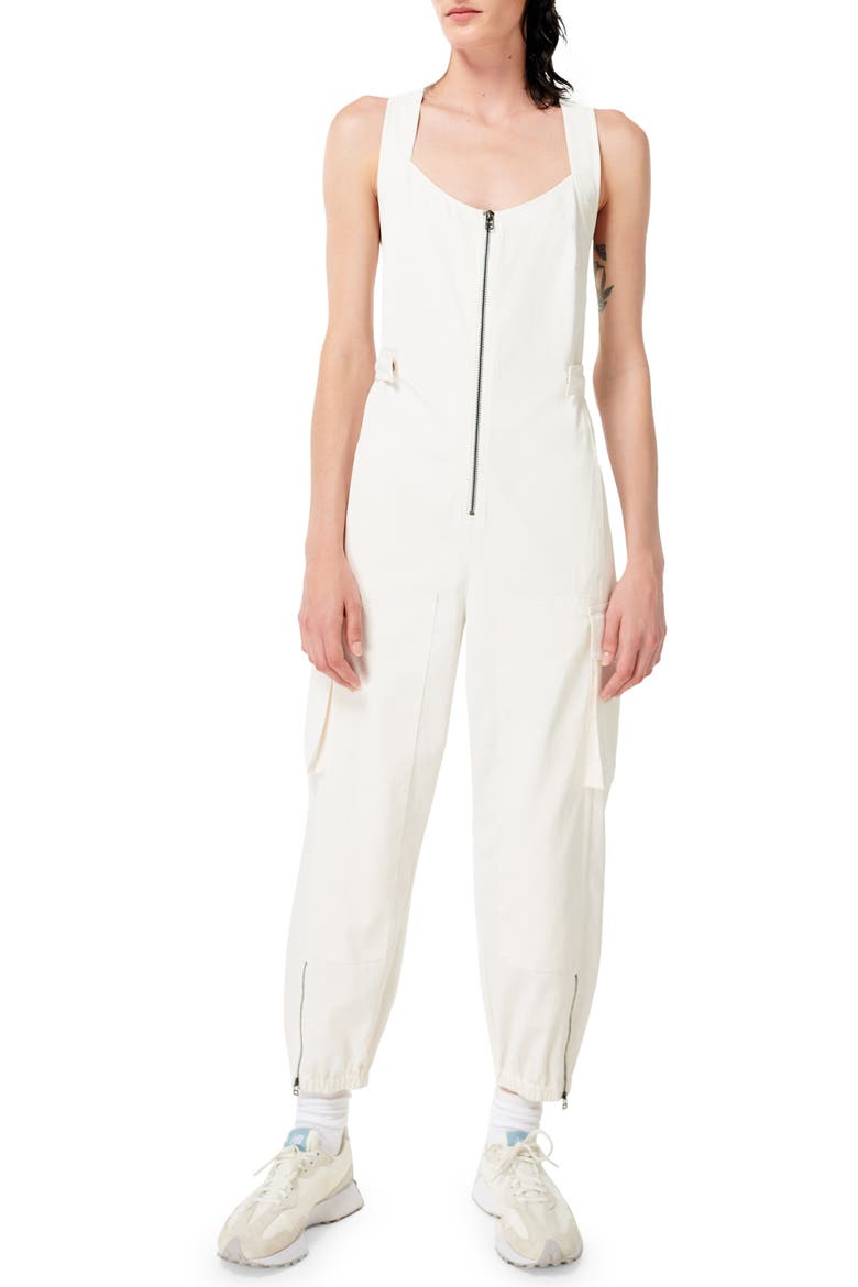 Utility Open Back Jumpsuit, Main, color, CHALK WHITE