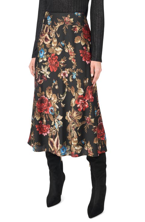 Floral Pull On Midi Skirt