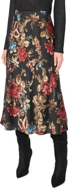 Halogen® Floral Pull On Midi Skirt