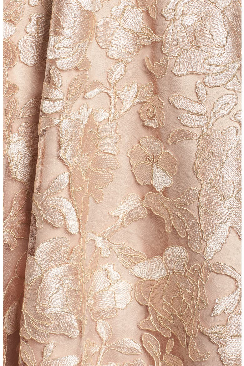Belted Lace Fit & Flare Dress, Alternate, color, GOLD