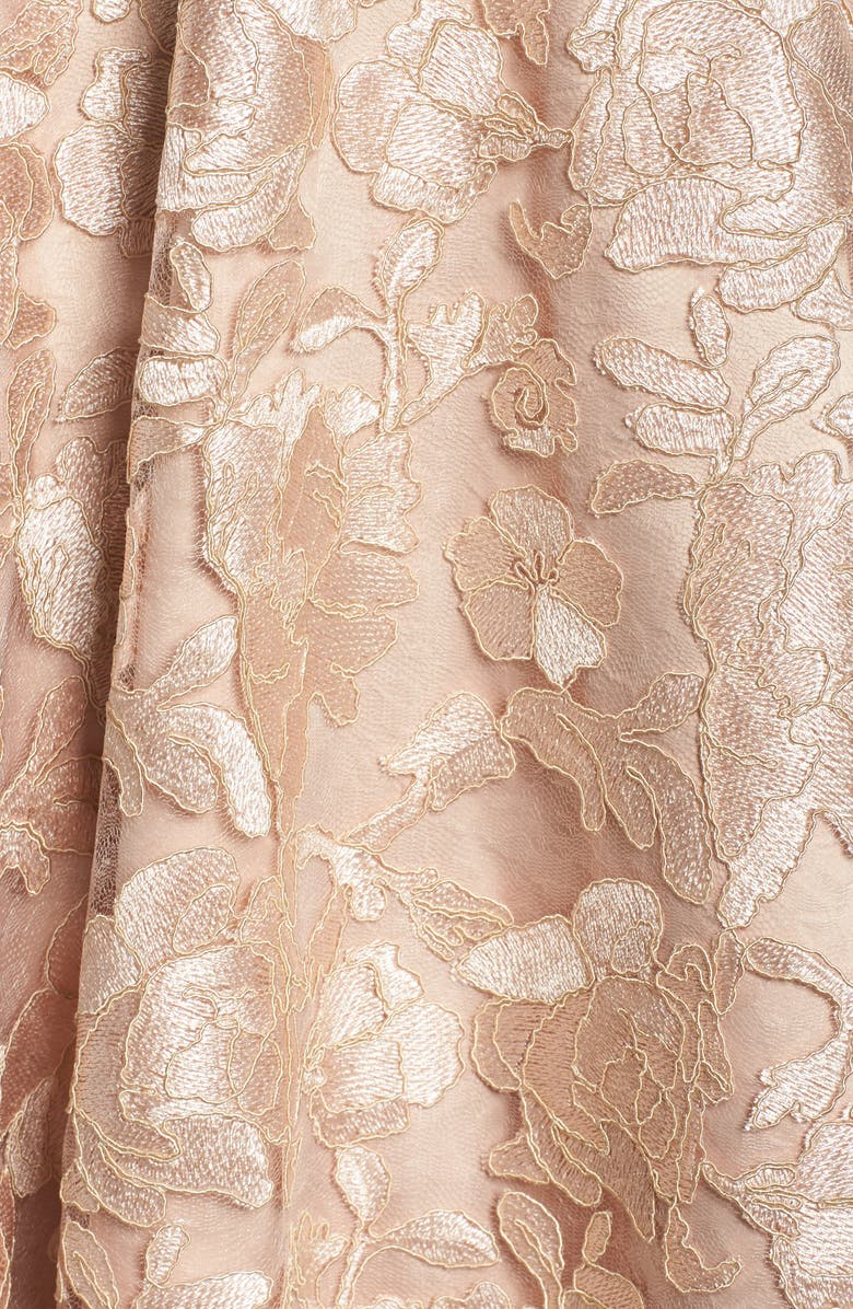 Eliza J Belted Lace Fit & Flare Dress, Alternate, color, 