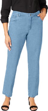 Jessica London Classic Cotton Denim Straight-Leg Jean