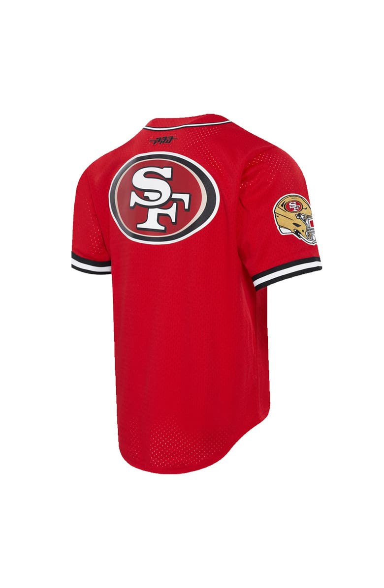 PRO STANDARD Men's Pro Standard Brock Purdy Scarlet San Francisco 49ers Mesh Button-Up Baseball Jersey, Alternate, color, Scarlet
