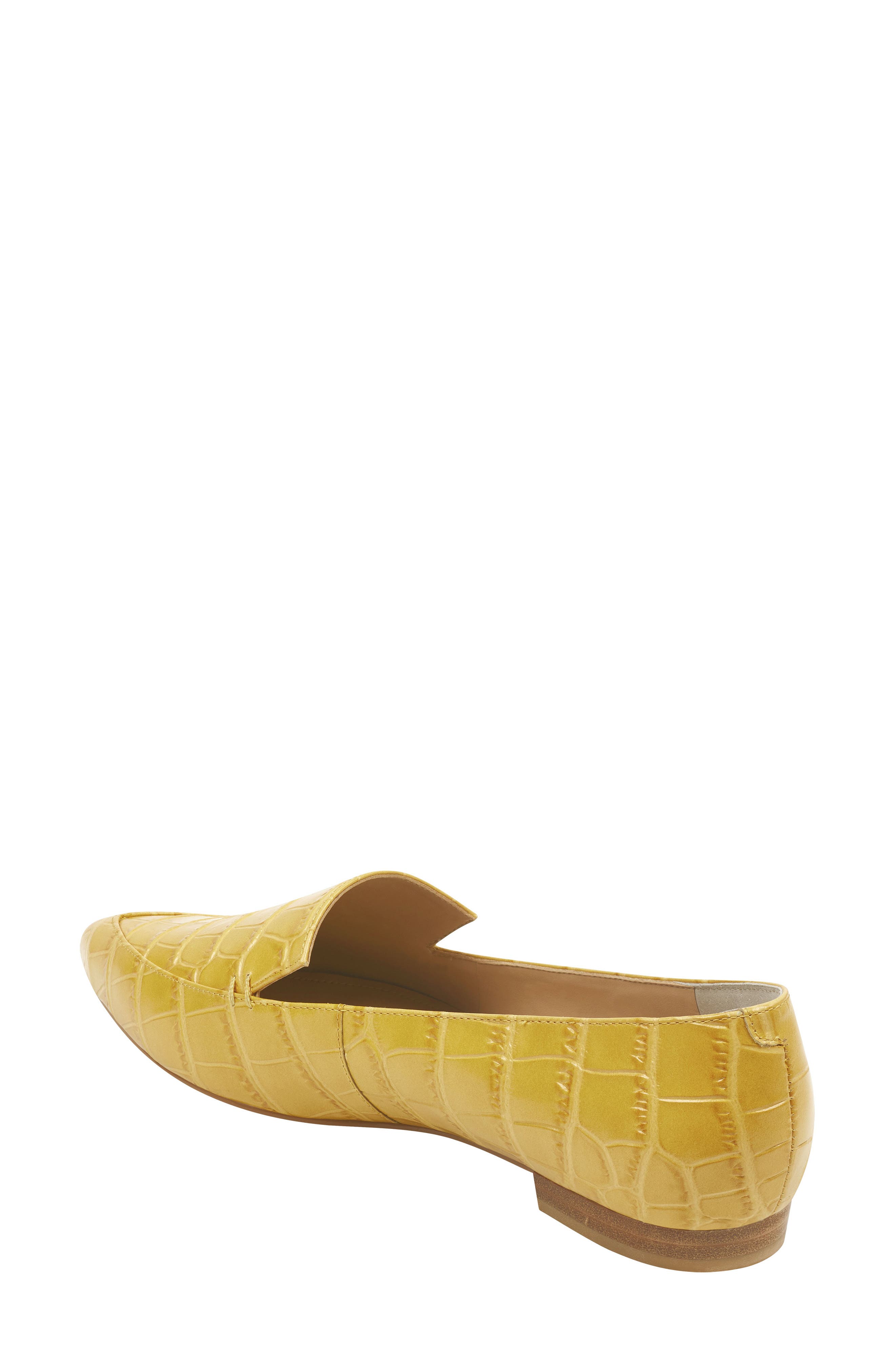 Zurri Pointed Toe Loafer, Alternate, color, MUSTARD CROC EMBOSSED LEATHER