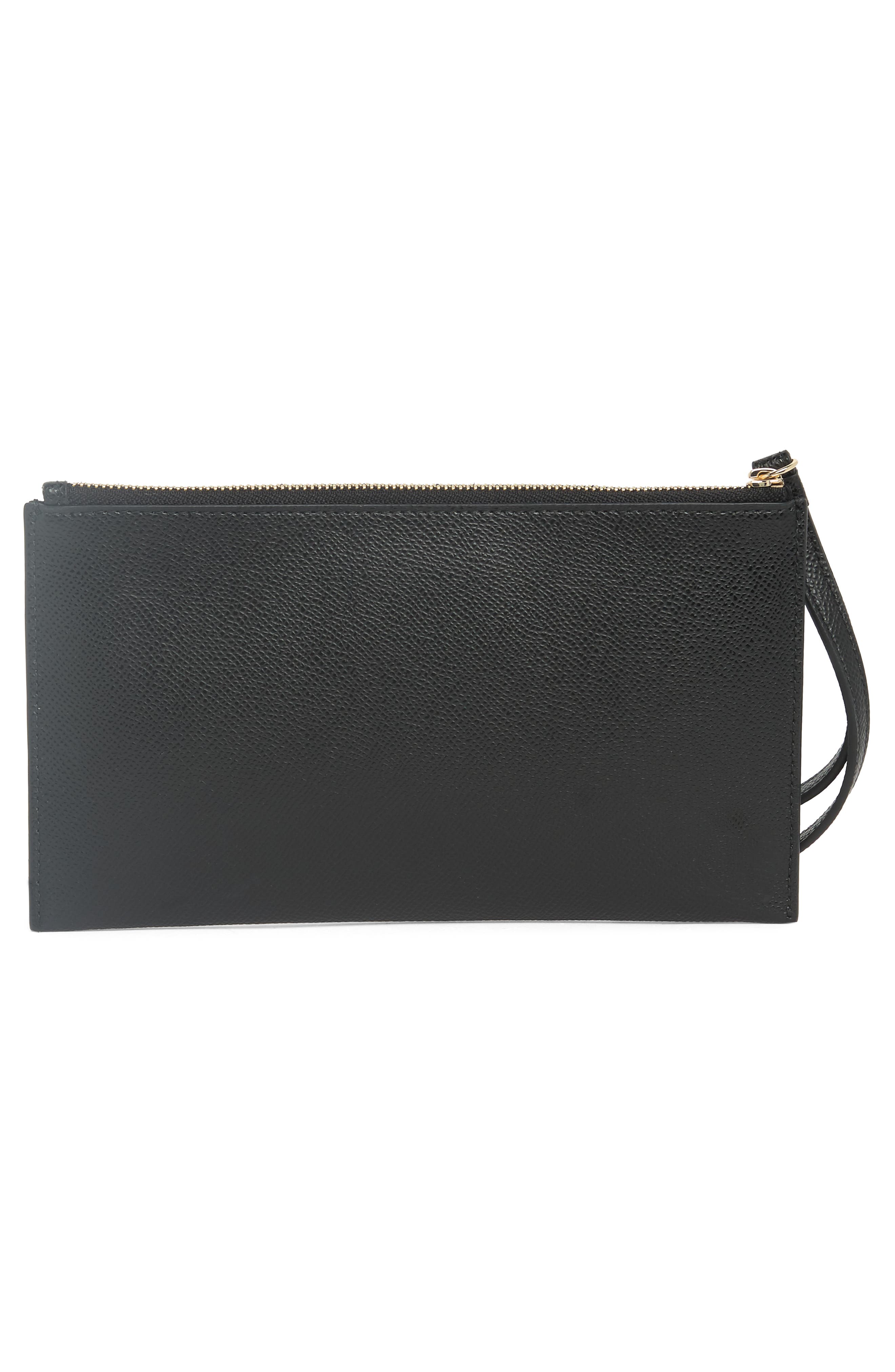 Clasic XL Leather Envelope Clutch, Alternate, color, NERO