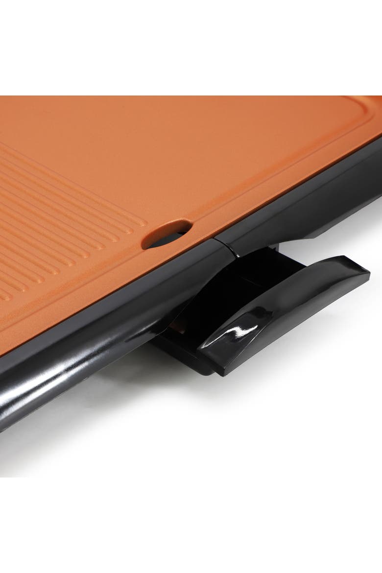 18.89 Inch Electric Grill and Griddle in Black with Copper Coating, Alternate, color, Black