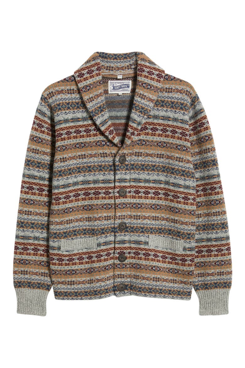 Men's Wool Blend Shawl Collar Cardigan, Alternate, color, HEATHER GREY