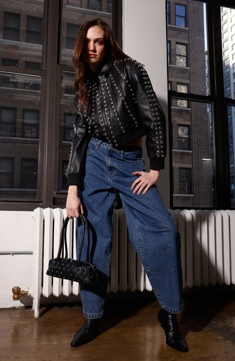 Walter Baker Ilaria Jacket, Alternate, color, Black W/ Silver