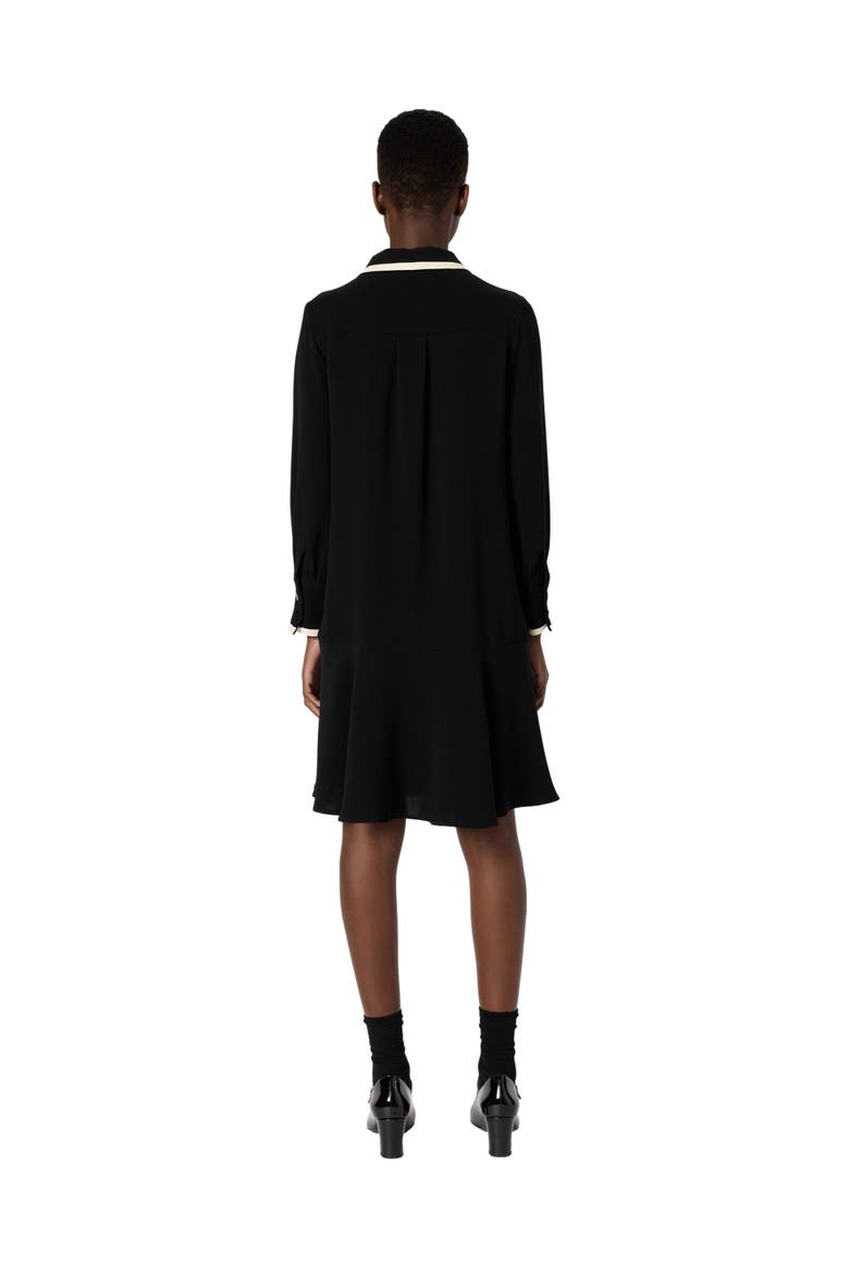 Livia Two-Tone Shirt Dress, Alternate, color, Black