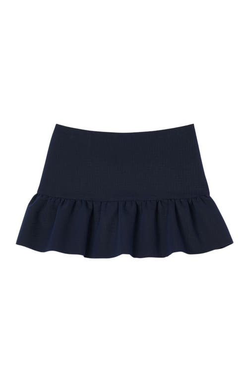 Sandro Flounced Shorts In Navy Blue