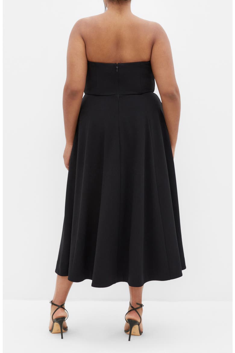 Bailee Sweetheart Neck Midi Dress, Alternate, color, BLACK