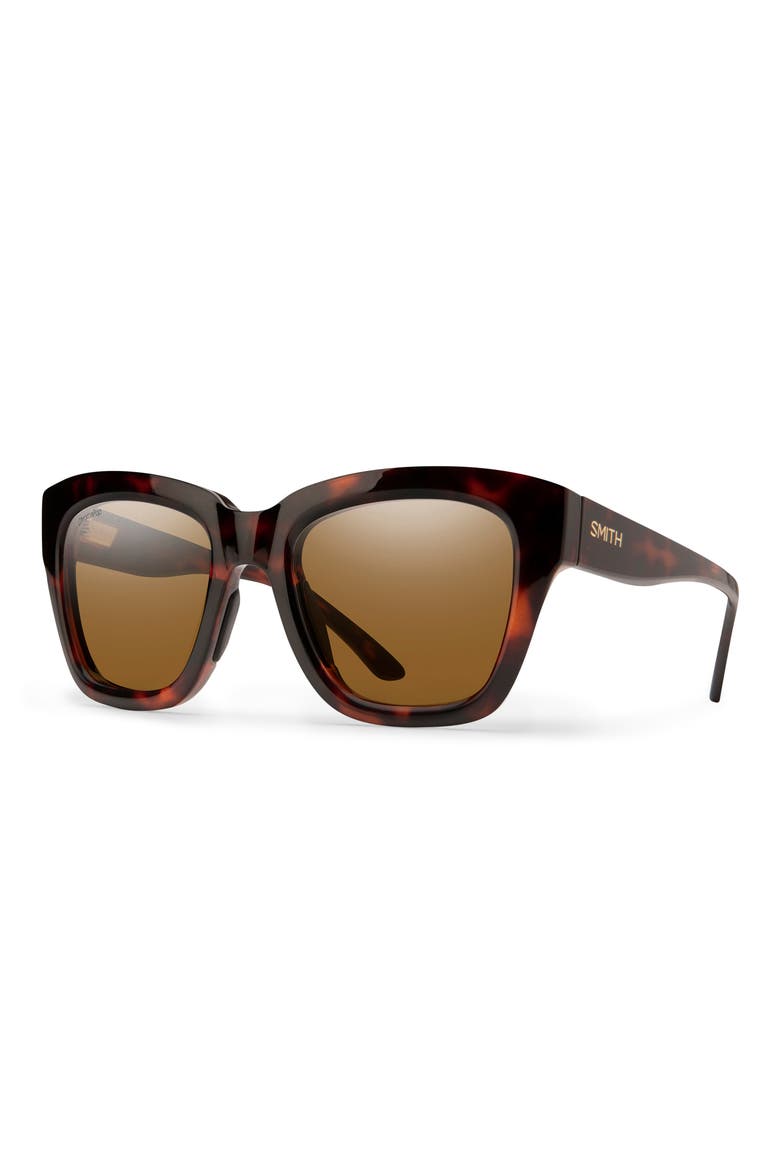 Sway 52mm ChromaPop™ Polarized Square Sunglasses, Alternate, color, TORTOISE / CHROMAPOP BROWN