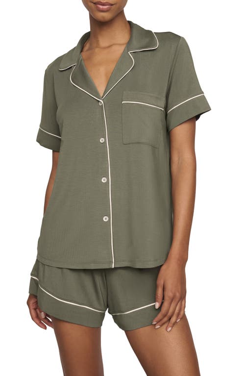 Eberjey Gisele Relaxed Short Pajamas In Green