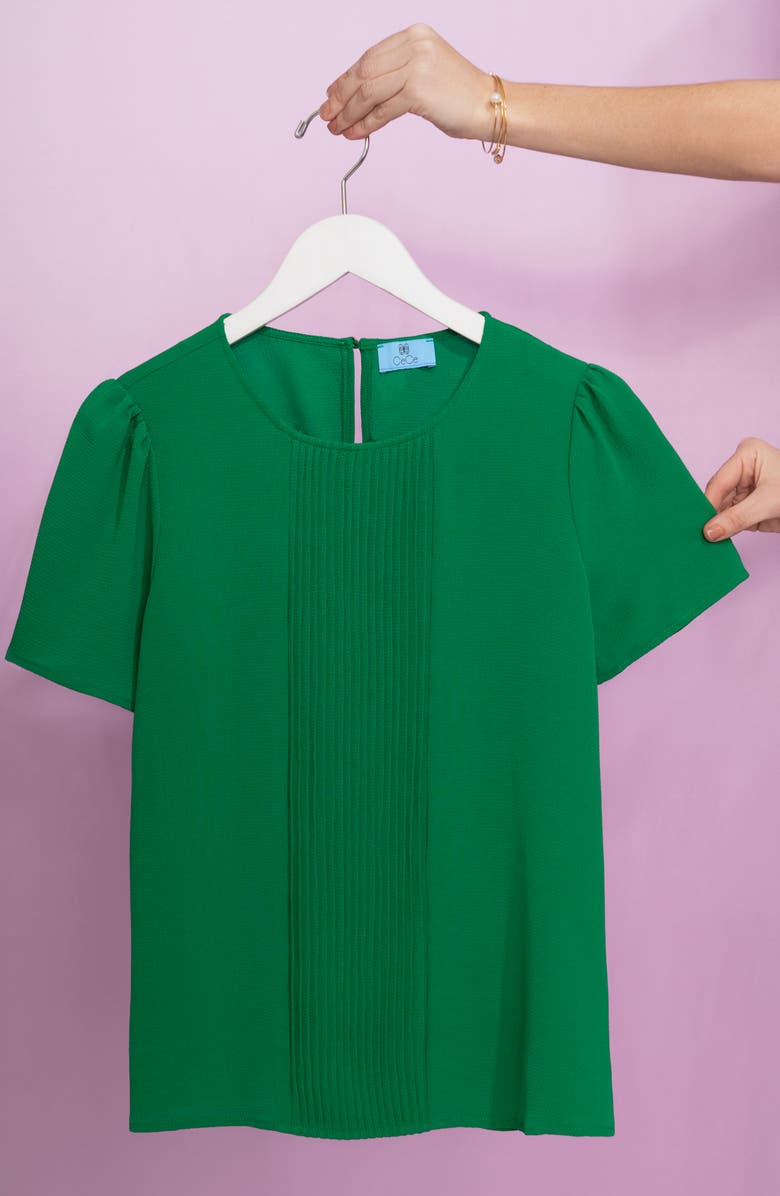 CeCe Pleat Front Top, Alternate, color, Green