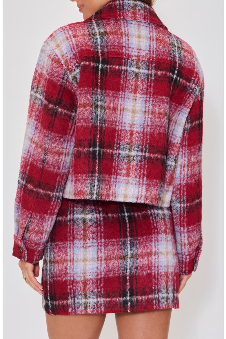 Margaret Plaid Crop Shirt Jacket, Alternate, color, BURGUNDY MULTI