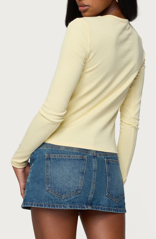 Edikted Miami Long Sleeve Graphic T-shirt In Yellow