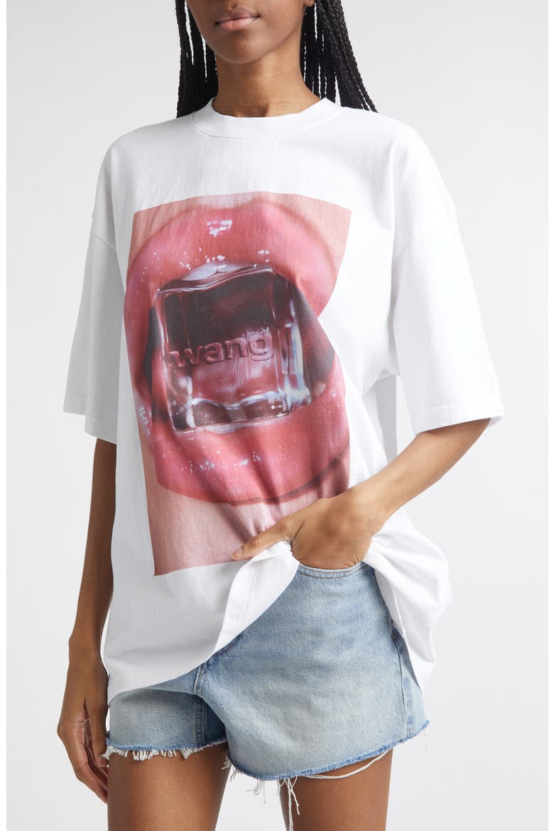 Alexander Wang Ice Cube Oversize Cotton Graphic T-Shirt (Women