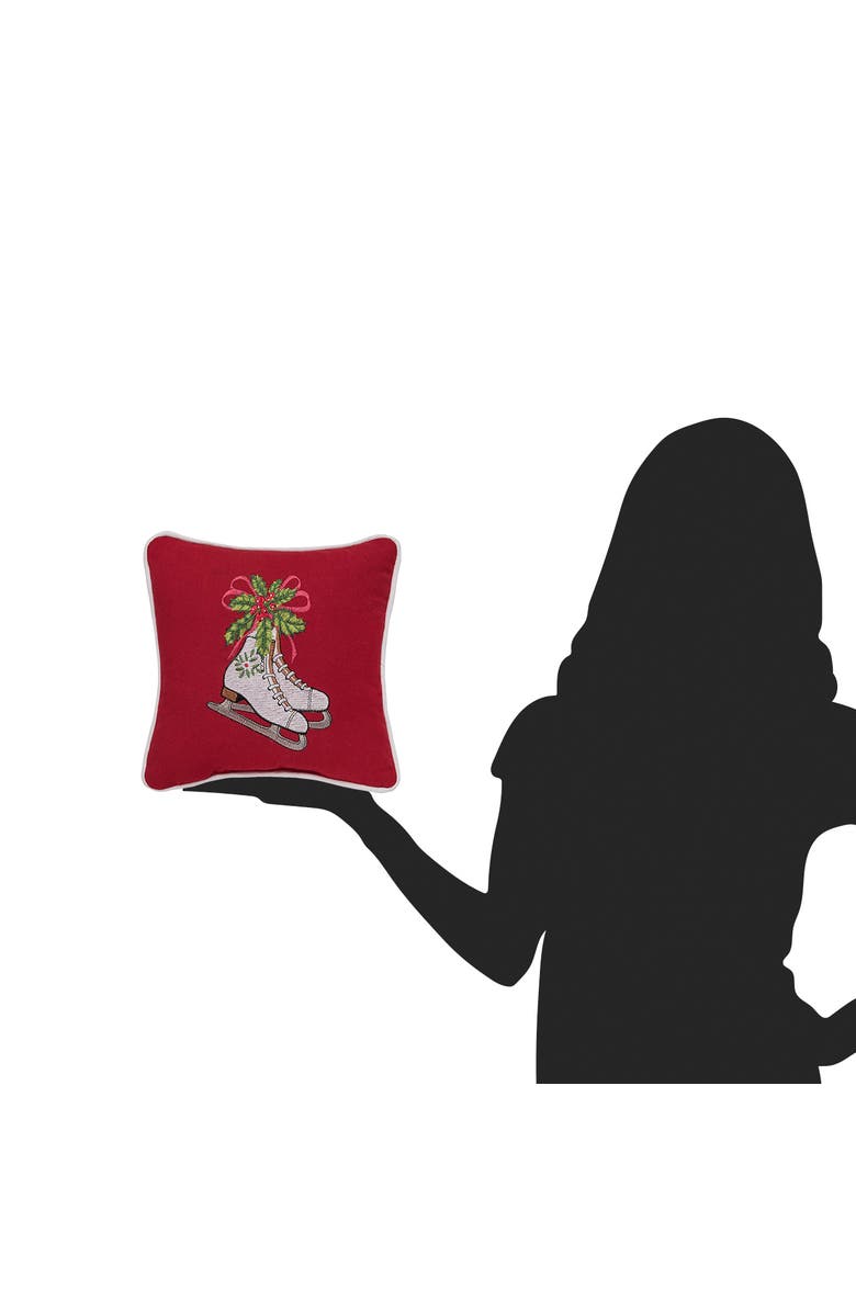 C&F Home Skated and Holy Christmas Throw Pillow, 10" x 10", Alternate, color, Red