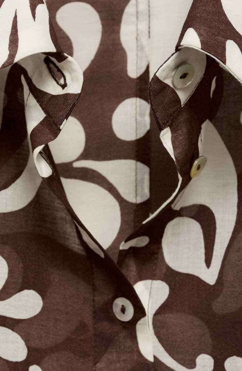 MANGO Print Cotton Button-Up Shirt, Alternate, color, 