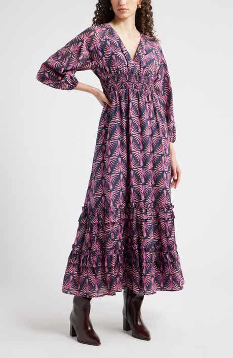 Chelsea28 Tiered Ruffle Long Sleeve Maxi Dress