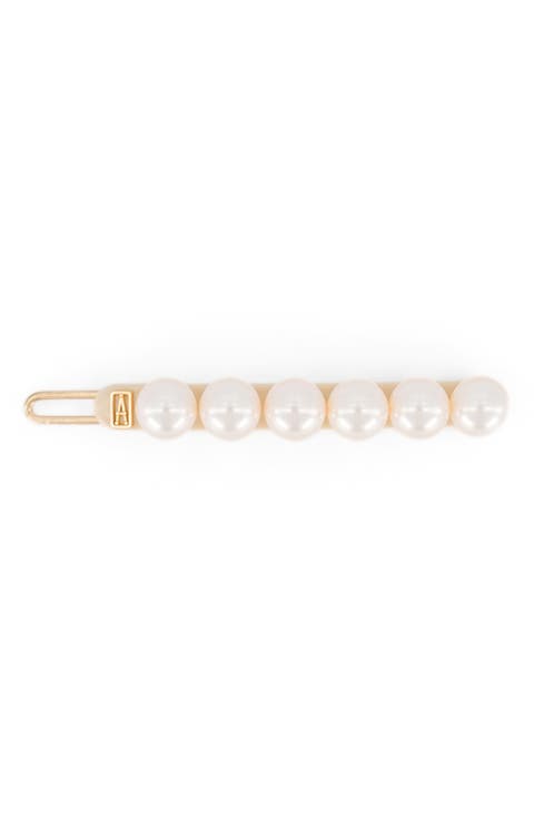 Pearl side barette hair clip