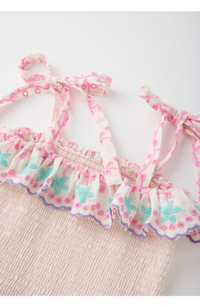 Marlo Kids Alanna Shirred Embroidered Mini Dress, Alternate, color, Multi