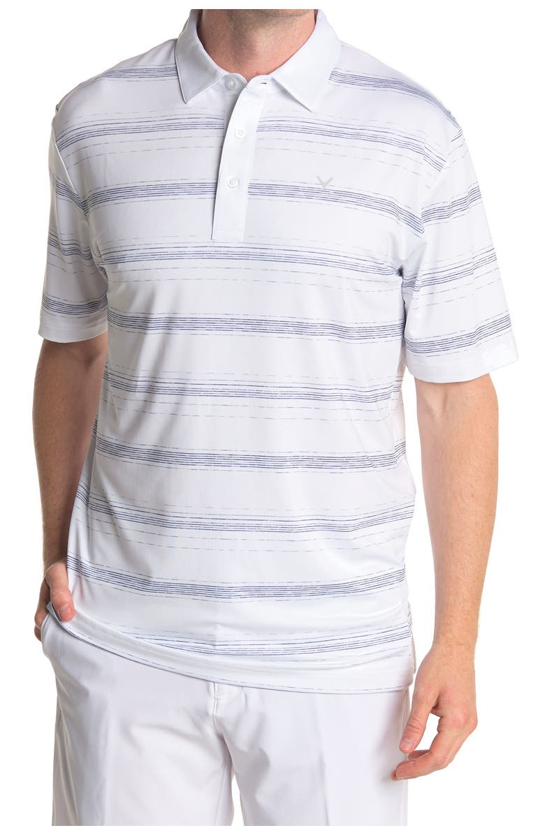 Callaway Golf<sup>®</sup> Stripe Print Short Sleeve Polo, Main, color,