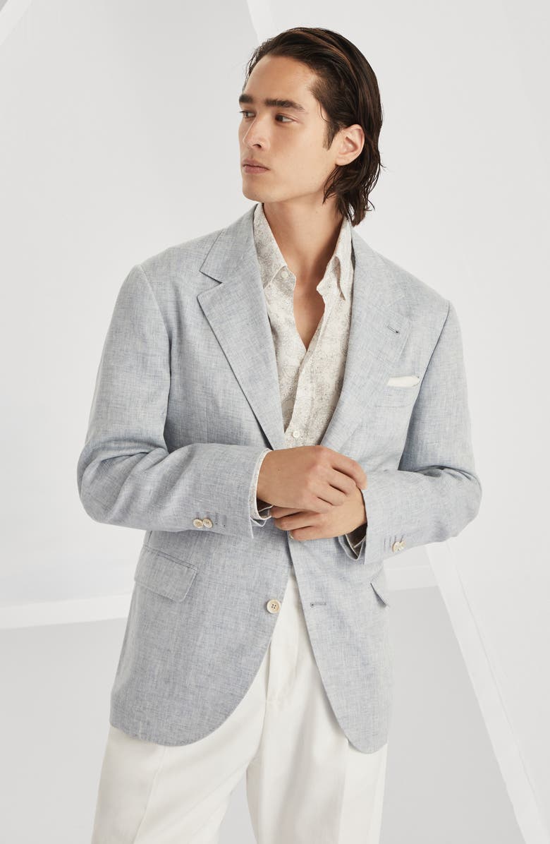 Brunello Cucinelli Linen unconstructed blazer, Alternate, color,