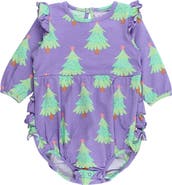RuffleButts Long Sleeve Flutter Bubble Romper