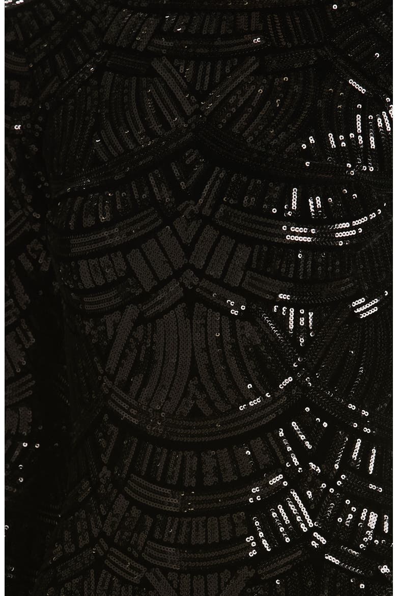 Emery Scoop Back Sequin Midi Dress, Alternate, color, BLACK/ BLACK