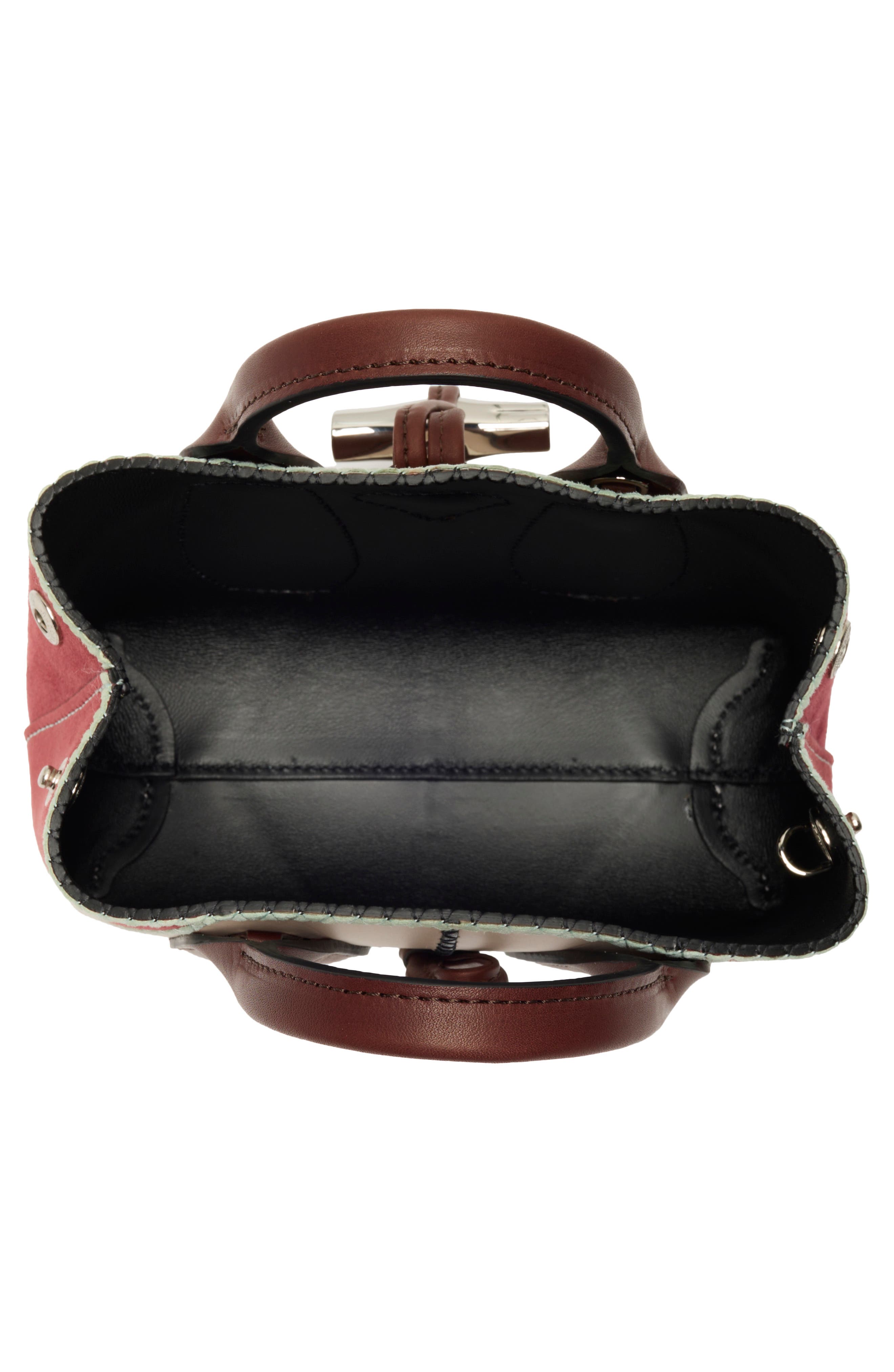 Longchamp Roseau Extra Small Top Handle Crossbody Bag, Alternate, color, Cream/ Brandy