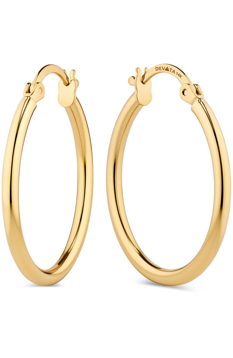 DEVATA 20mm Hoop Earrings in 14K Gold, Main, color, Yellow Gold