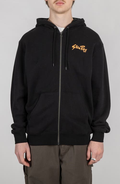 Stan Ray Oversize Logo Zip Hoodie In Black/orange Print