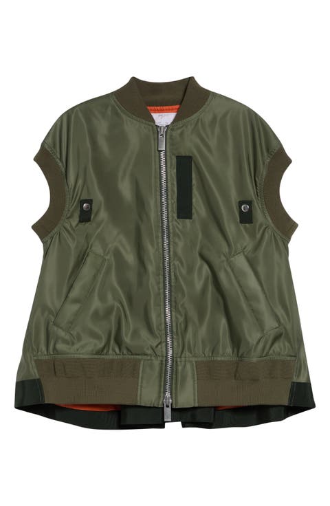 Nylon Twill Bomber Vest