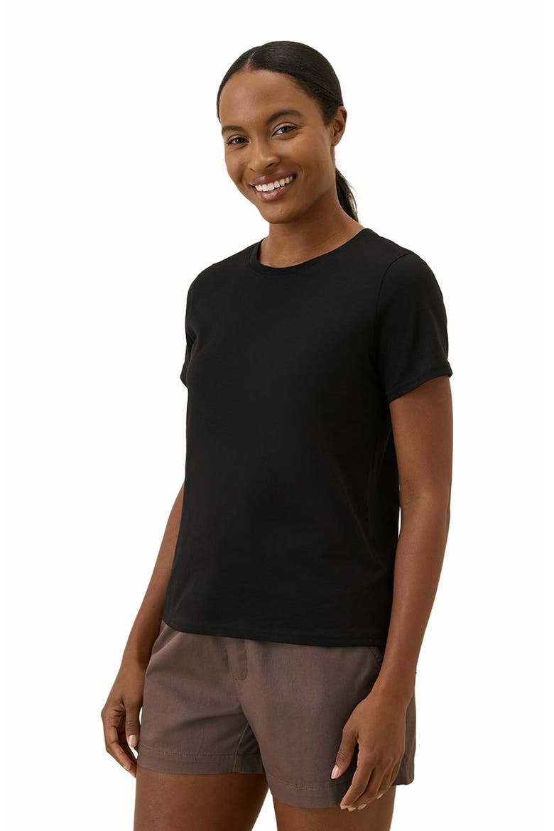 Luxe Stretch Jersey Slim Tee, Alternate, color, Black
