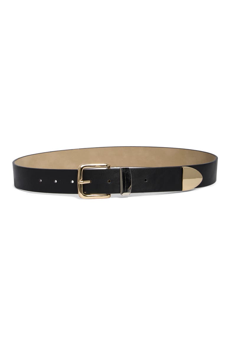 Ripple Faux Leather Belt, Main, color, BLACK