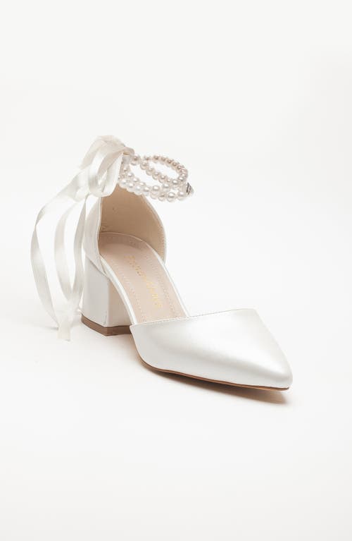 Forever & Always Shoes Miranda Low Block Heels With Pearls