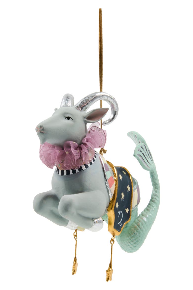 Patience Brewster Capricorn Ornament, Main, color, MULTI