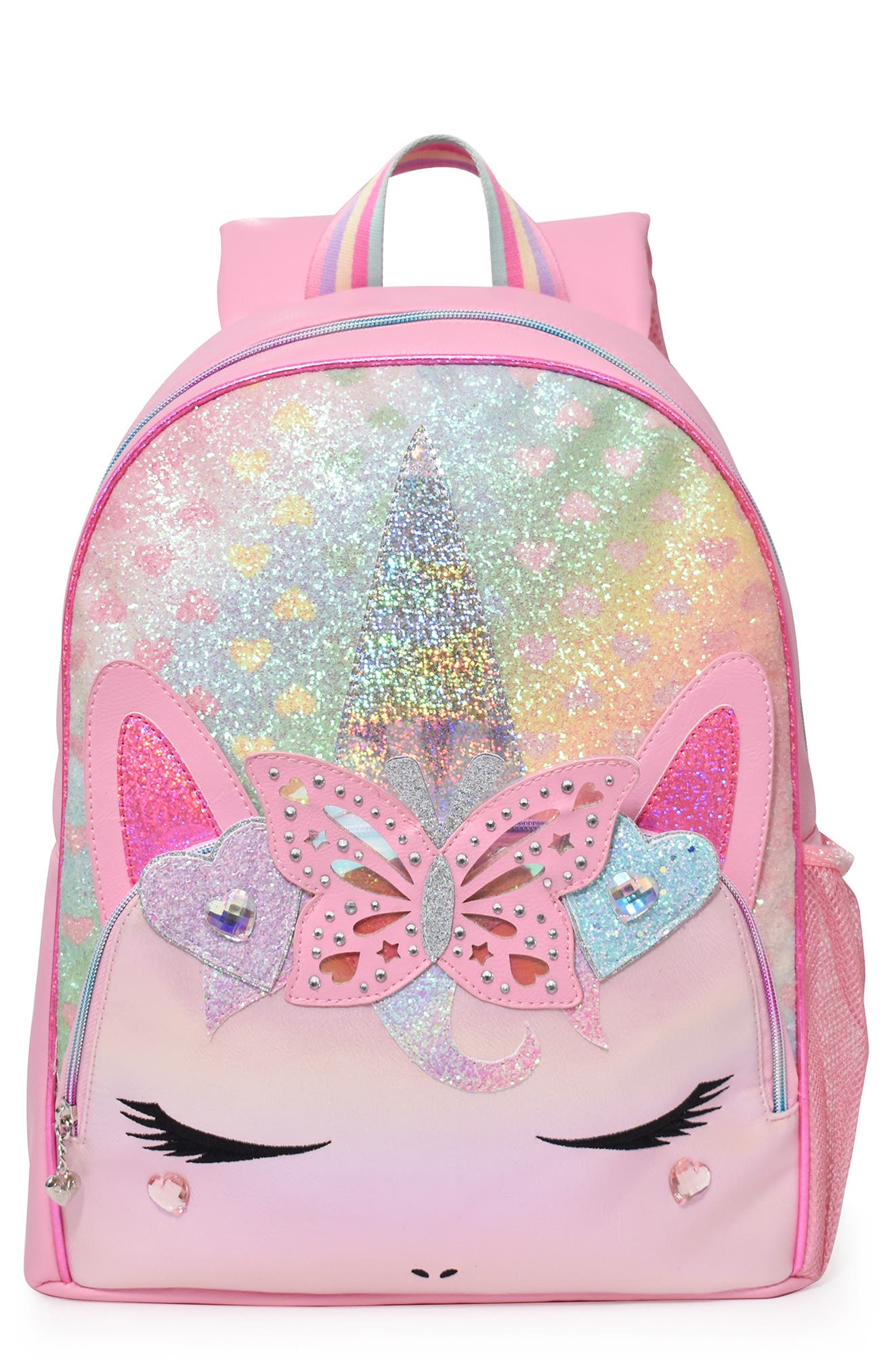 OMG Accessories Kids' Miss Gwen Ombré Hearts Backpack, Main, color, 