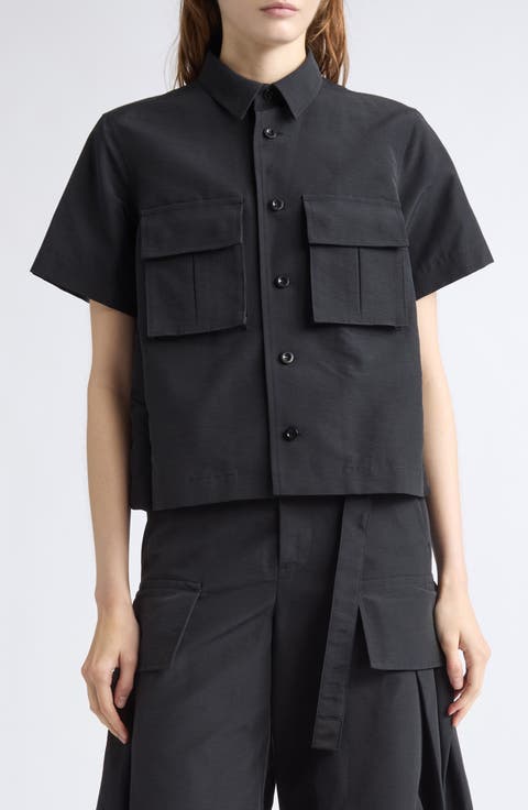 Grosgrain Bonded Nylon Twill Short Sleeve Shirt