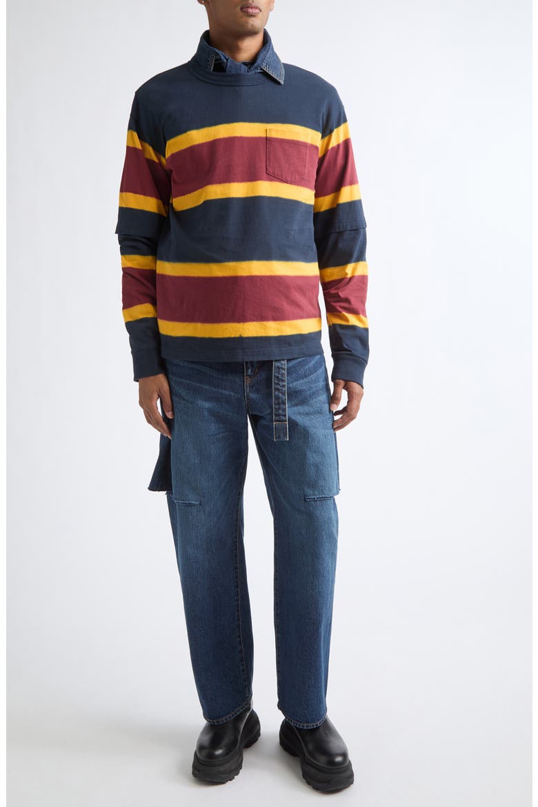 Chusen Dyed Striped Long Sleeve T-Shirt, Alternate, color, NAVY MULTI
