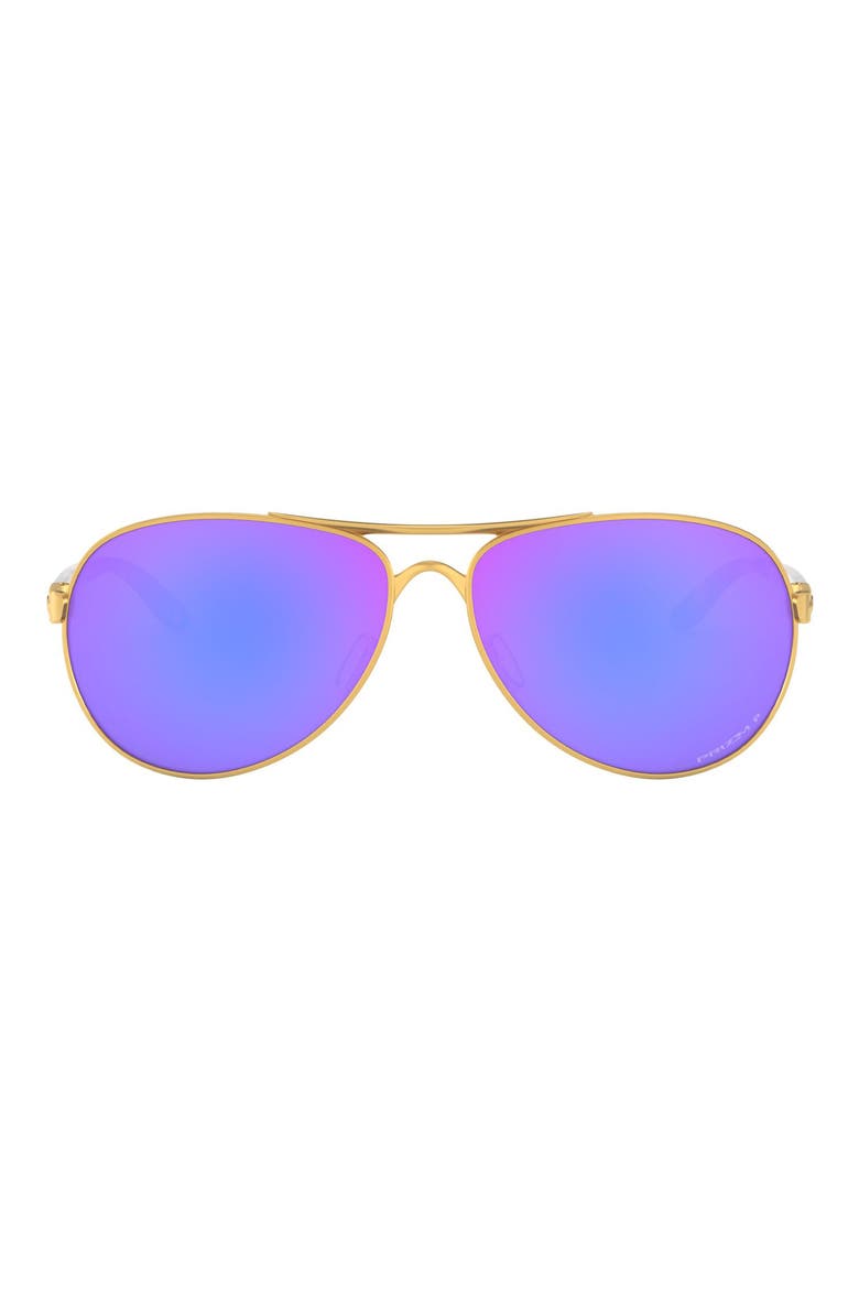 59mm Polarized Aviator Sunglasses, Main, color, SATIN GOLD/ PRIZM VIOLET