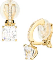 Nadri Modern Love Cushion Drop Clip-On Earrings